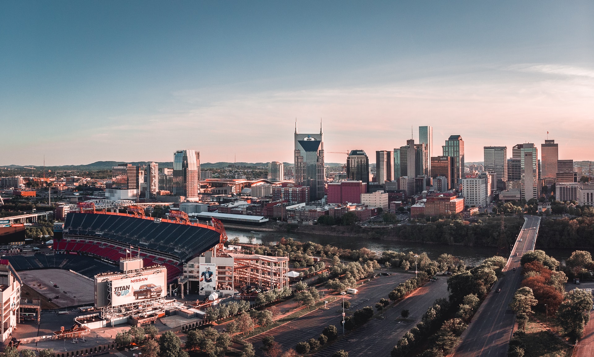 A view of the city from above.